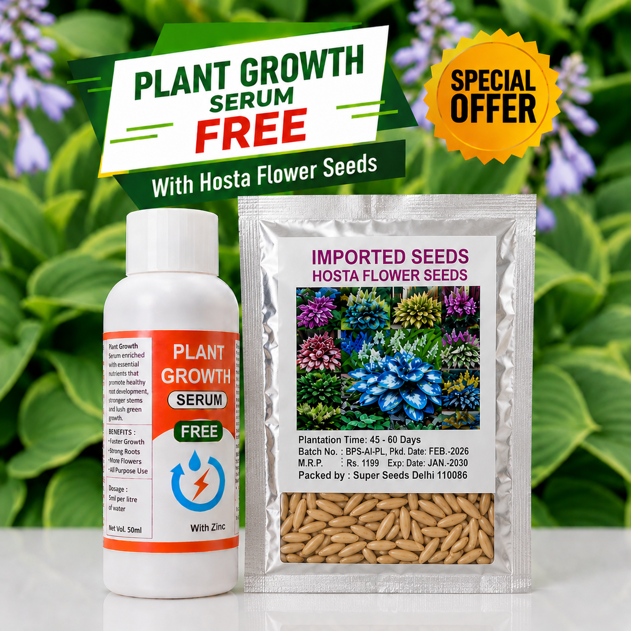š± Hosta Flower Seeds+Plant Growth Serum Freeš