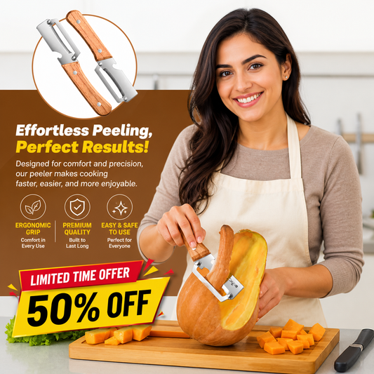 Wood Handle Stainless Steel Peeler